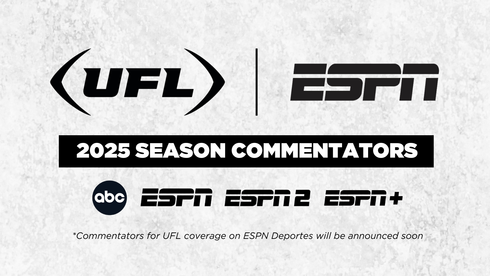 UFL on ESPN Commentator Teams Announced for 2025 Season