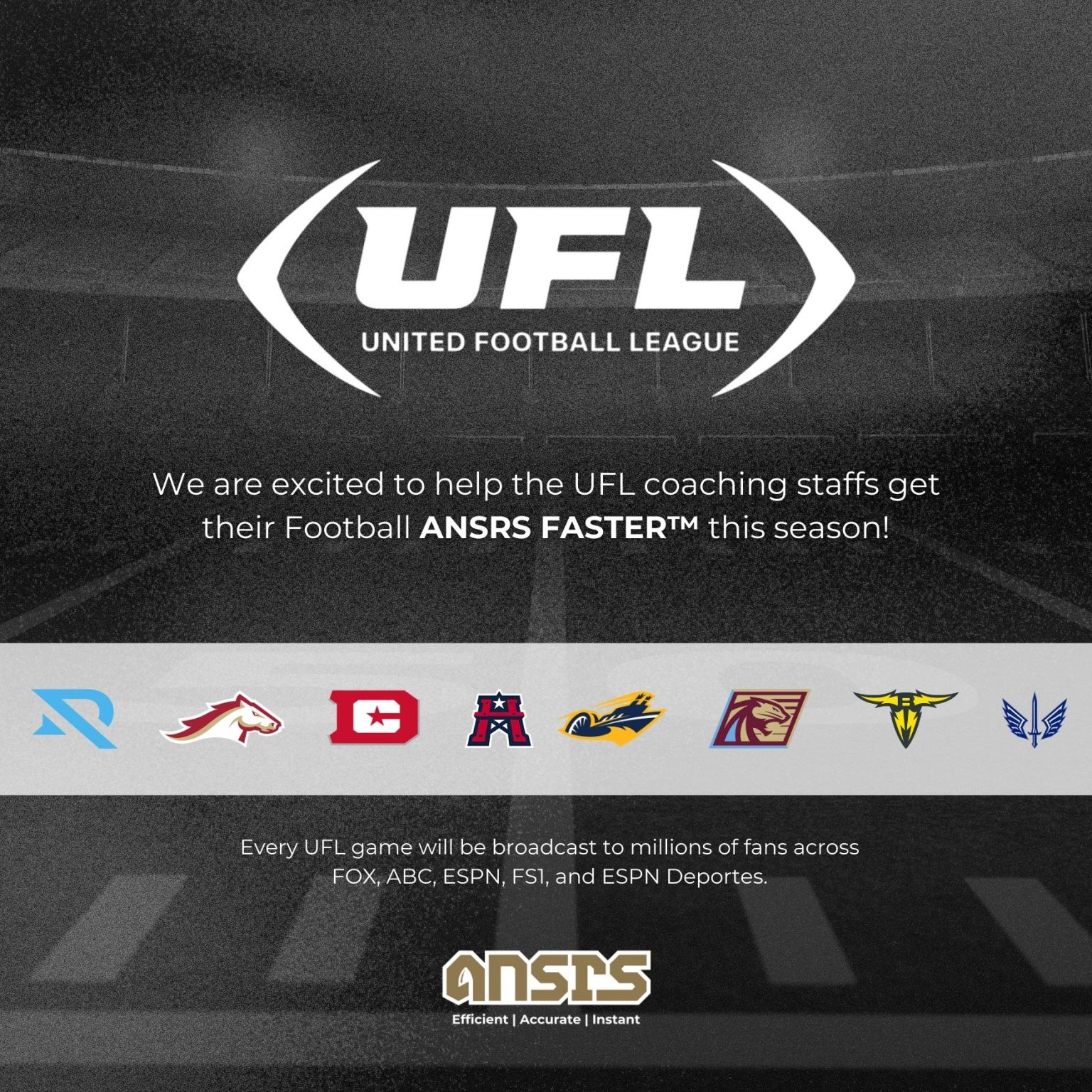 PR: ANSRS Teams Up With United Football League to Transform Game Planning